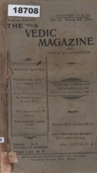 Image of The Vedic Magazine and Gurukula Samachar; Majalah Veda dan Gurukula Samachar