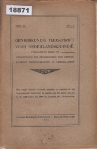 Image of Geneeskundig Tijdschrift voor Nederlandsch-Indië; Jurnal Kedokteran untuk Hindia Belanda