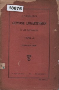 Image of Gewone Logarithmen in Vijf Decimalen; Logaritma Biasa dalam Lima Desimal