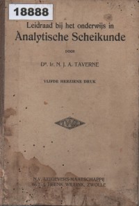 Image of Leidraad bij het onderwijs in Analytische Scheikunde; Panduan untuk Pengajaran Kimia Analitik