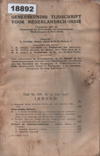 Image of Geneeskundig Tijschrift Voor Nederlandsch- Indie; Jurnal Kedokteran untuk Hindia Belanda