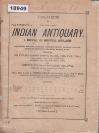 Image of Indian Antiquary, A Journal of Oriental Research; Indian Antiquary, Jurnal Penelltian Oriental