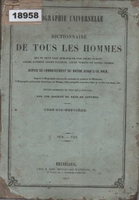 Image of Biographie Universelle ou Dictionnaire de Tous les Hommes; Biografi Universal atau Kamus Semua Orang