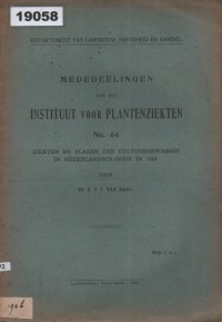 Image of Ziekten en Plagen der Cultuurgewassen in Nederlandsch-Indië in 1923; Penyakit dan Hama Tanaman Budidaya di Hindia Belanda pada Tahun 1923