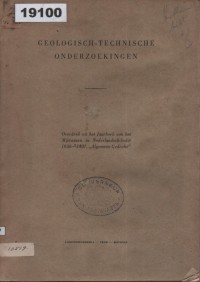 Image of Geologisch-Technische Onderzoekingen; Penelitian Geologi-Teknis