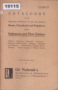 Image of Catalogue 80: A Collection of Books, Periodicals, and Pamphlets about Indonesia and New Guinea; Katalog 80: Koleksi Buku, Majalah, dan Pamflet tentang Indonesia dan New Guinea