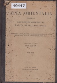 Image of Acta Orientalia; Tindakan Orientalis