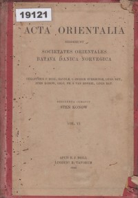 Image of Acta Orientalia; Tindakan Orientalis