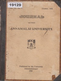 Image of Journal of the Annamalai University; Jurnal Universitas Annamalai