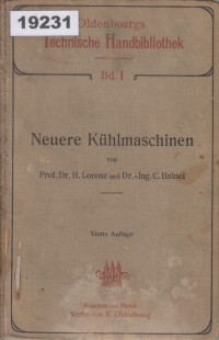 Image of Neuere Kühlmaschinen: ihre Konstruktion, Wirkungsweise und industrielle Verwendung; Mesin Pendingin Modern: Konstruksi, Cara Kerja, dan Penggunaan Industri