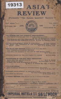 Image of The Asiatic Review; Jurnal Asiatis