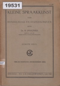 Image of Kleine Spraakkunst voor Handelsdag- en Avondscholen; Seni Berbicara Kecil untuk Sekolah Perdagangan Siang dan Malam