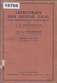 Image of Leercursus der Duitse Taal voor Middelbare en Mulo-Scholen; Kursus Pembelajaran Bahasa Jerman untuk Sekolah Menengah dan Mulo