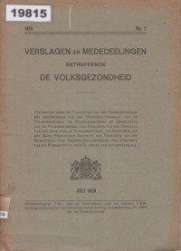 Image of Verslagen en Mededeelingen betreffende de Volksgezondheid; Laporan dan Keterangan Terkait Kesehatan Masyarakat