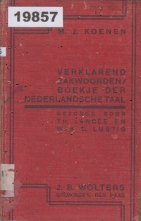 Image of Verklarend Zakwoordenboekje der Nederlandsche Taal;  Kamus Singkat Kata-kata Bahasa Belanda