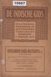 Image of De Indische Gids: Staatkundig, Economisch en Letterkundig Tijdschrift; Panduan Hindia: Jurnal Politik, Ekonomi, dan Kesusastraan