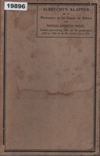 Image of Albrecht's Klapper op de Wetboeken en het Staatsblad van Nederlandsch-Indië, benevens op het Bijblad op dat Staatsblad. Dubbel-jaarvervolg over de Sb-jaargangen 1917 en 1918 en de Bb.-deelen LII en LIII; Albrecht's Klapper pada Kitab Undang-Undang dan Staatsblad Hindia Belanda, serta pada Suplemen Staatsblad. Indeks dua tahunan atas Sb. Tahun 1917 dan 1918 serta Bb. Bagian LII dan LIII