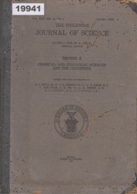 Image of The Philippine Journal of Science, Section A: Chemical and Geological Sciences and the Industries, Volume XIII; Jurnal Sains Filipina, Bagian A: Ilmu Kimia dan Geologi serta Industri, Volume XIII