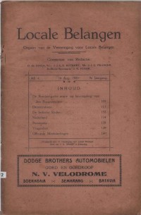 Image of Locale Belangen; Kepentingan Lokal