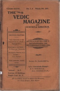 Image of The Vedic Magazine and Gurukula Samachar; Majalah Weda dan Berita Gurukula